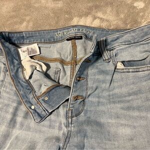 American Eagle Outfitters Women’s Button front, stretch, Slim Straight Jeans